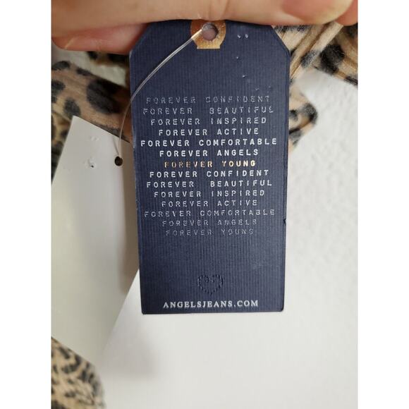 Angels Forever Young Hoodie Shirt Womens Large Brown Animal Print New - Picture 14 of 16